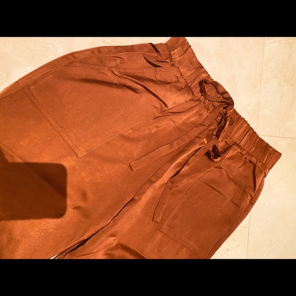 Rust Satin Joggers - Picture 6 of 7